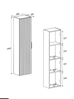Otitec Ensemble de meubles sous vasque - 120 cm - avec Vasque - Cube et Colonnes - Miroirs LED - WOTANIA