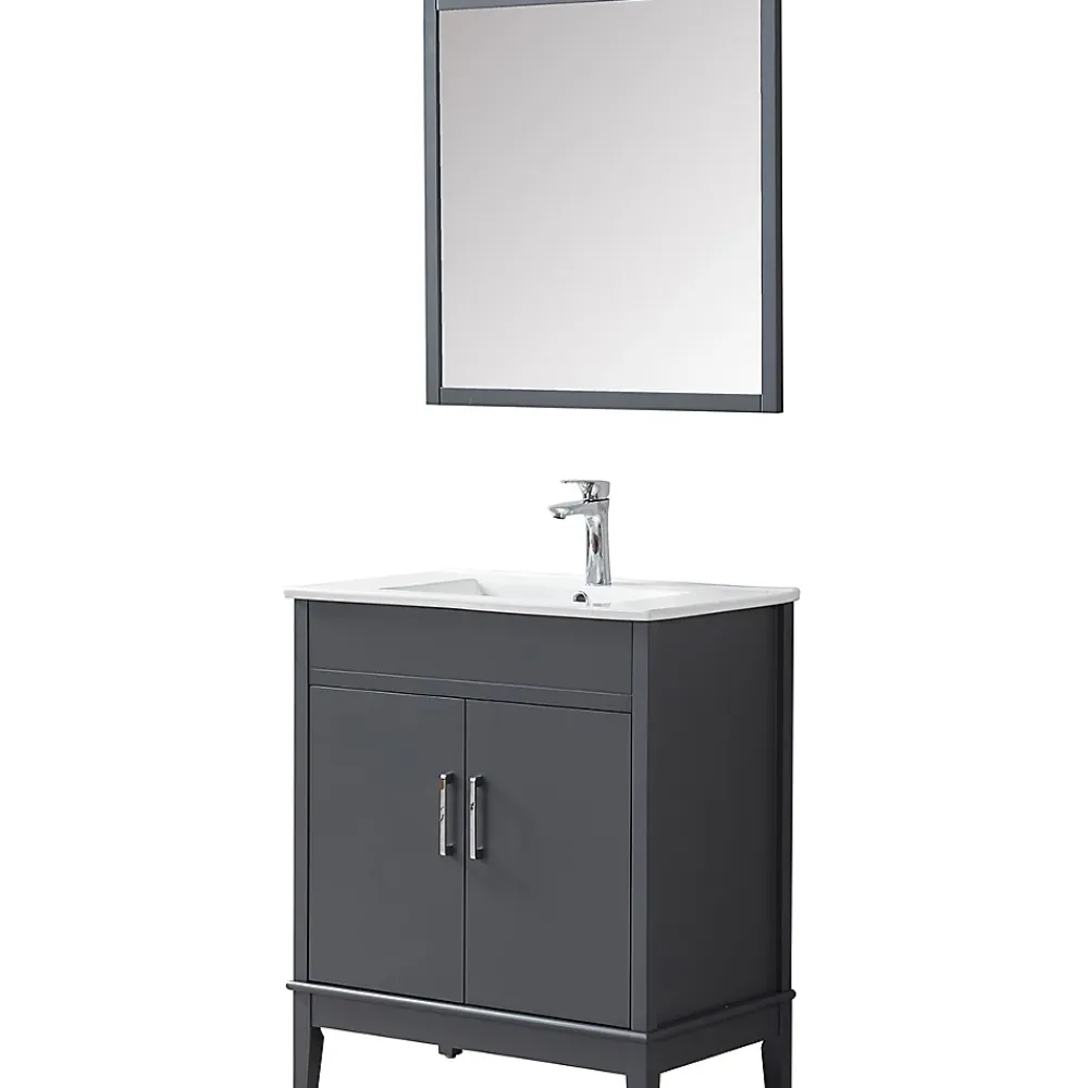 Ensemble Meuble De Salle De Bains|Wilsa Ensemble de salle de bain gri 75 cm
