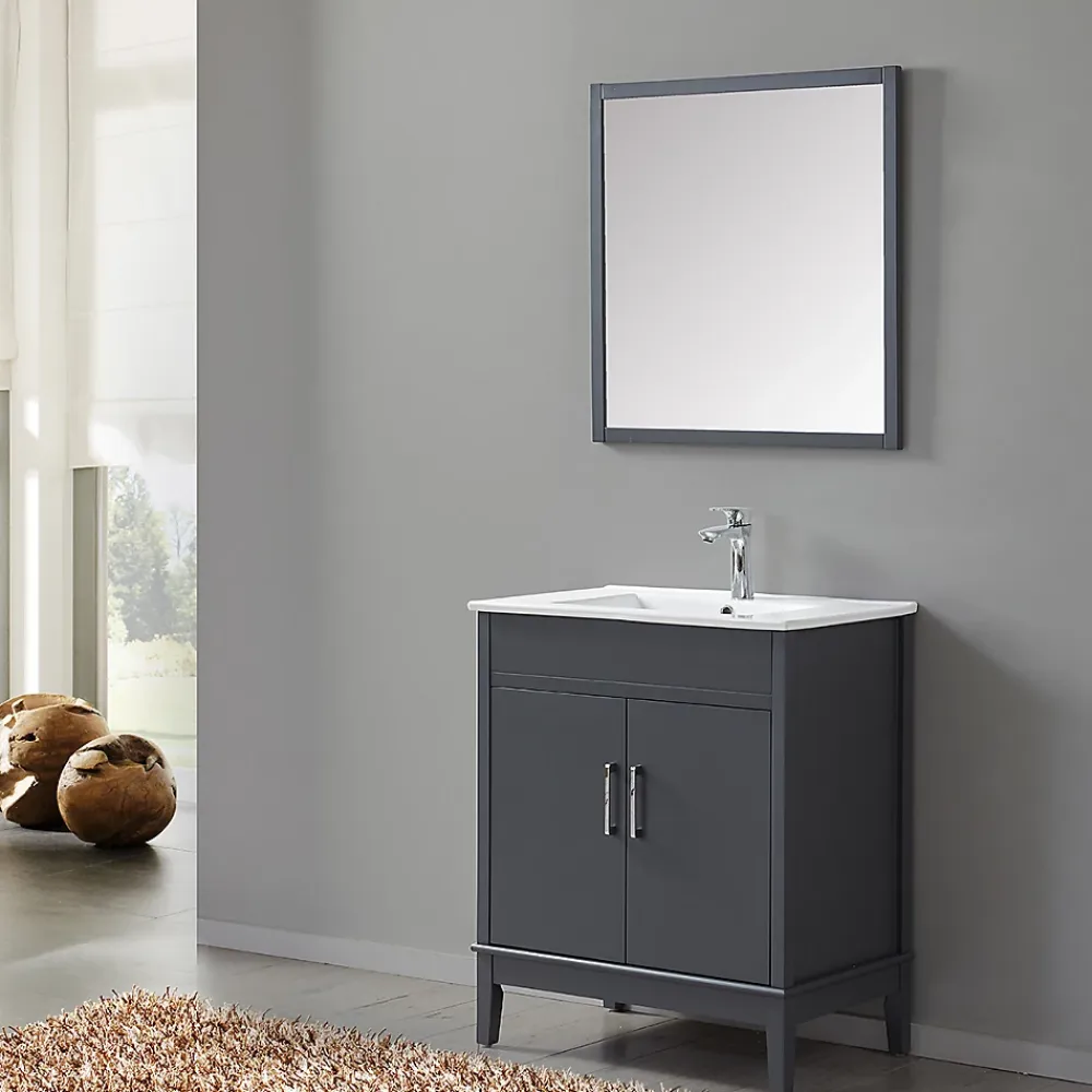 Ensemble Meuble De Salle De Bains|Wilsa Ensemble de salle de bain gri 75 cm