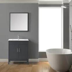 Ensemble Meuble De Salle De Bains|Wilsa Ensemble de salle de bain gri 75 cm