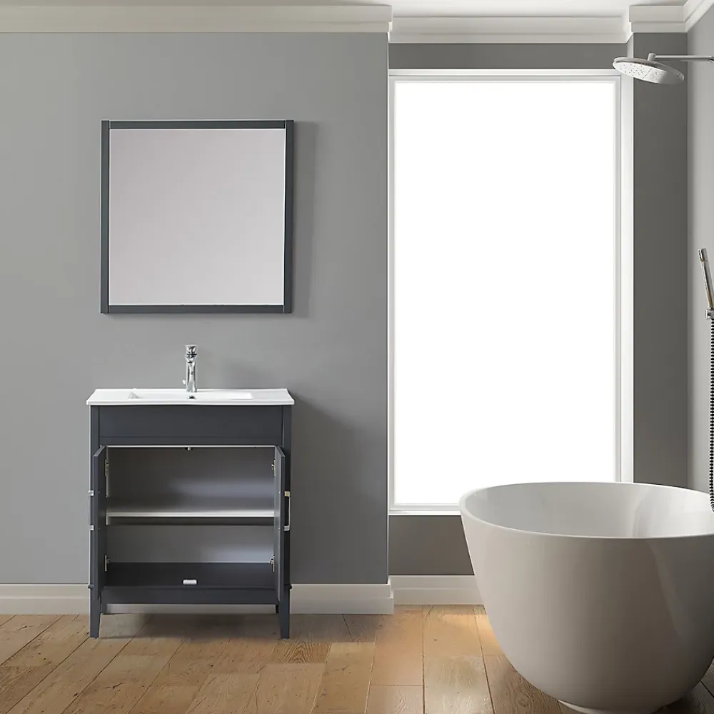 Ensemble Meuble De Salle De Bains|Wilsa Ensemble de salle de bain gri 75 cm