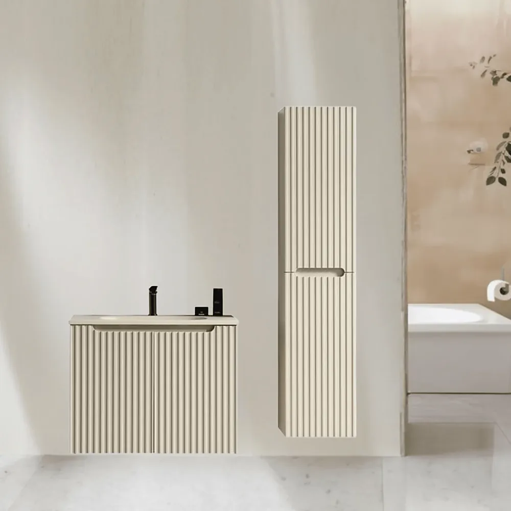 Jindoli Ensemble de salle de bain 80 cm amande Aquavenus