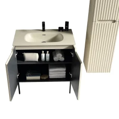 Jindoli Ensemble de salle de bain 80 cm amande Aquavenus