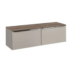 Meublorama Ensemble de salle de bain VANTA taupe : meuble sous vasque 160cm et plan vasque