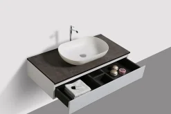 Meuble Sous-Vasque|Bernstein Ensemble de salle de bain Vision 1000 blanc mat - Avec armoire de toilette, Sans cache, Sans vasque à poser