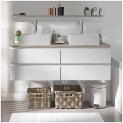 Mob-In Ensemble double vasque suspendu SORRENTO 120cm