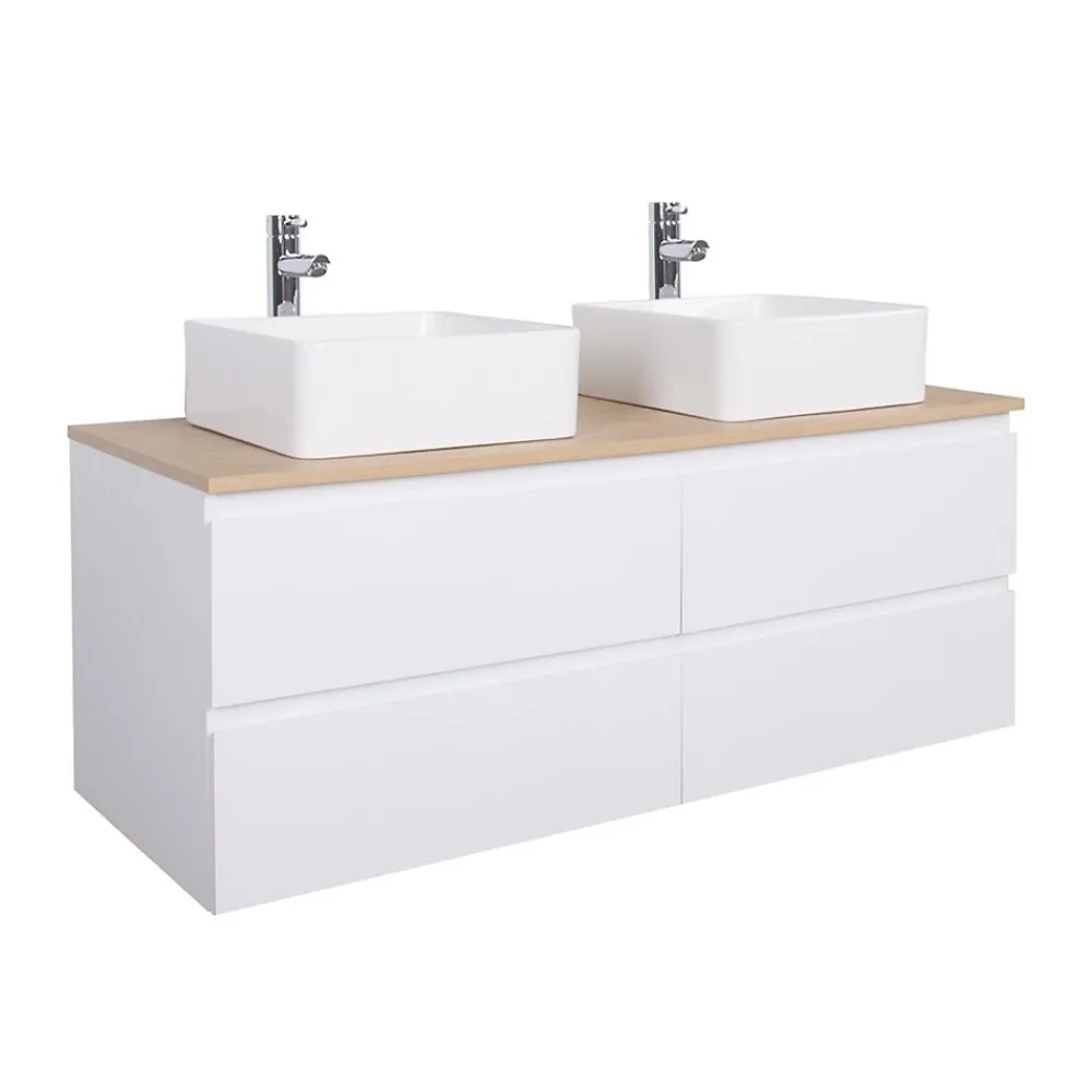 Mob-In Ensemble double vasque suspendu SORRENTO 120cm