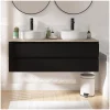 Mob-In Ensemble double vasque suspendu SORRENTO avec vasques et robinets 120 cm