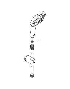 Grohe Ensemble douchette 2 jets + support + flexible chrome, Vitalio Comfort 100