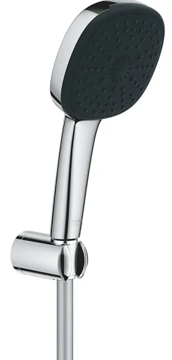 Pommeau De Douche, Flexible Et Barre De Douche|Grohe Ensemble douchette 3 jets + support + flexible chrome, Vitalio 100