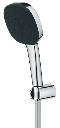 Pommeau De Douche, Flexible Et Barre De Douche|Grohe Ensemble douchette 3 jets + support + flexible chrome, Vitalio 100