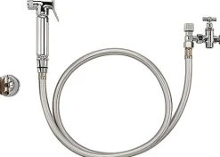 Accessoire De Robinet|Noyon et Thiebault Ensemble douchette WC en laiton, support, robinet et flexible PVC