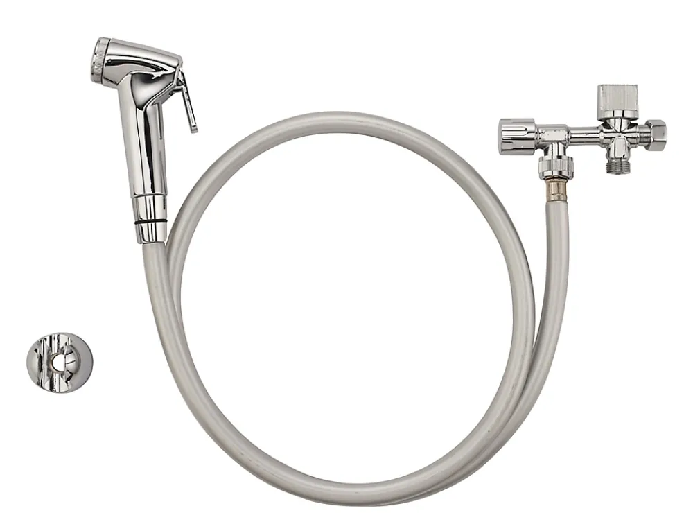 Accessoire De Robinet|Noyon et Thiebault Ensemble douchette WC en ABS chromé, 1 robinet 3 voies et 1 flexible PVC