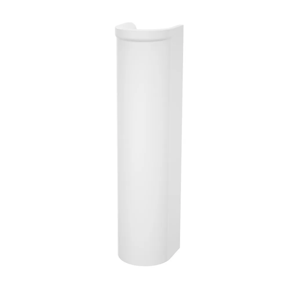 GoodHome Ensemble lavabo et colonne en céramique blanc Tasi