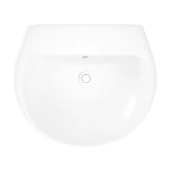 GoodHome Ensemble lavabo et colonne en céramique blanc Tasi