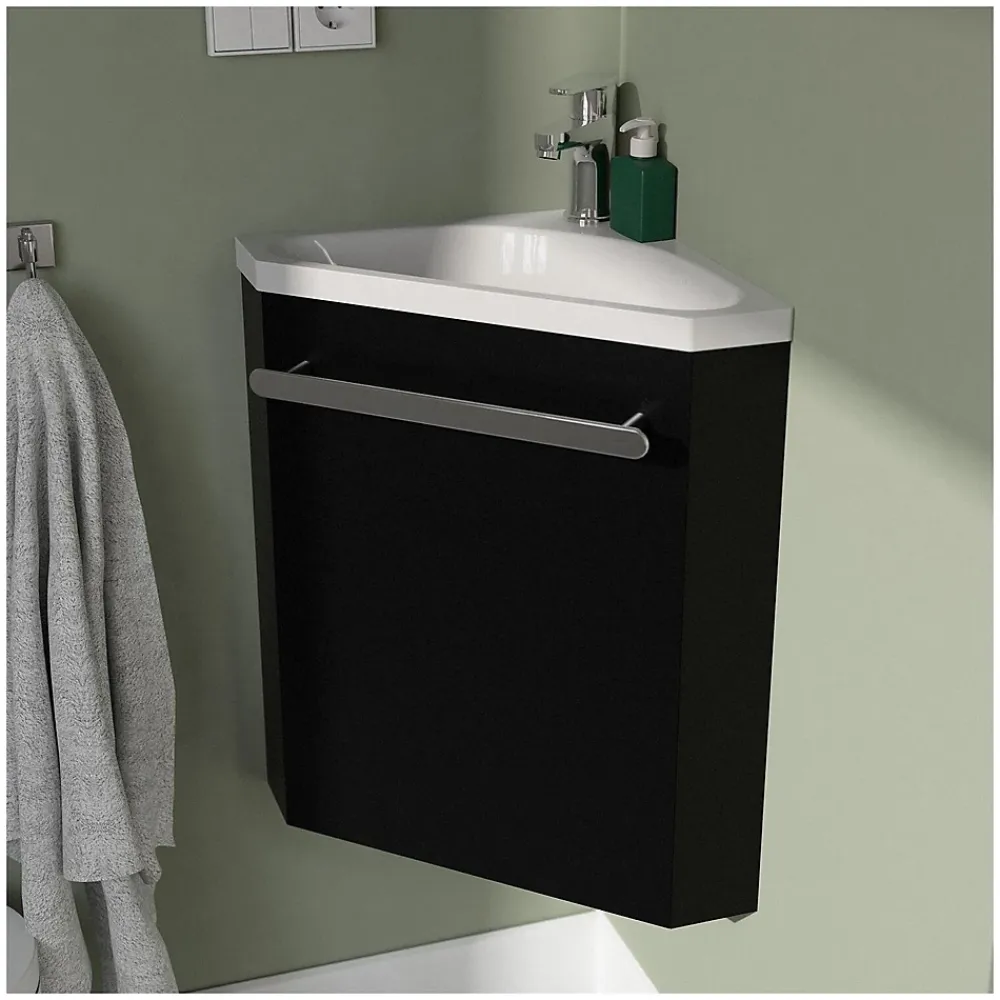 Lave-Mains|Mob-In Ensemble lave-mains d'angle SKINO + vasque + armoire de toilette