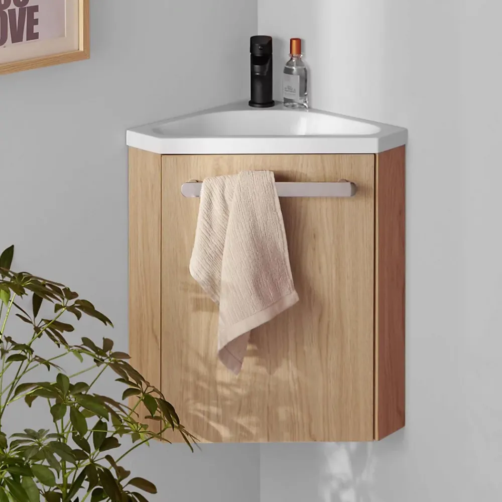 Mob-In Ensemble lave-mains d'angle suspendu SKINO avec robinet noir