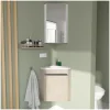 Mob-In Ensemble lave-mains d'angle SKINO + vasque + armoire de toilette
