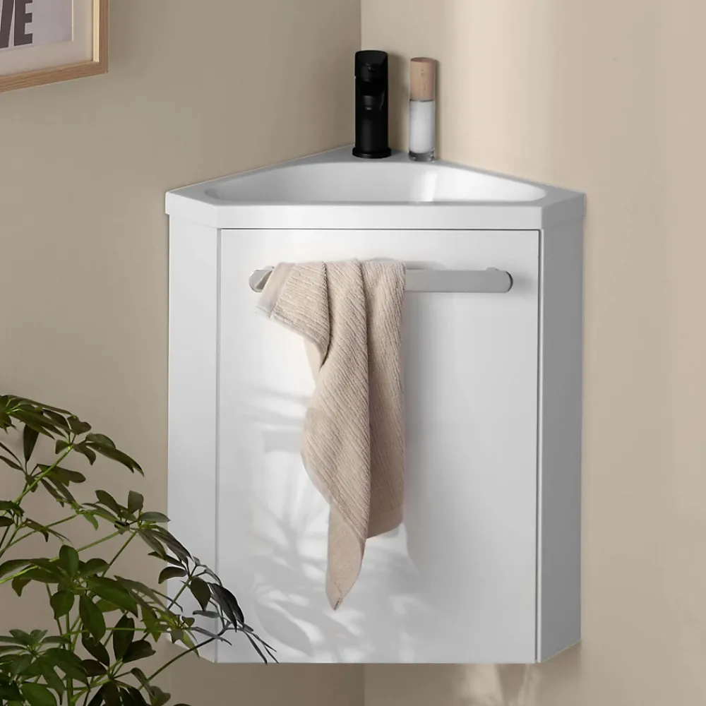 Lave-Mains|Mob-In Ensemble lave-mains d'angle suspendu SKINO avec robinet noir