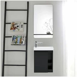 Lave-Mains|Mob-In Ensemble lave-mains HAMPTON avec rangement latéral et miroir tablette