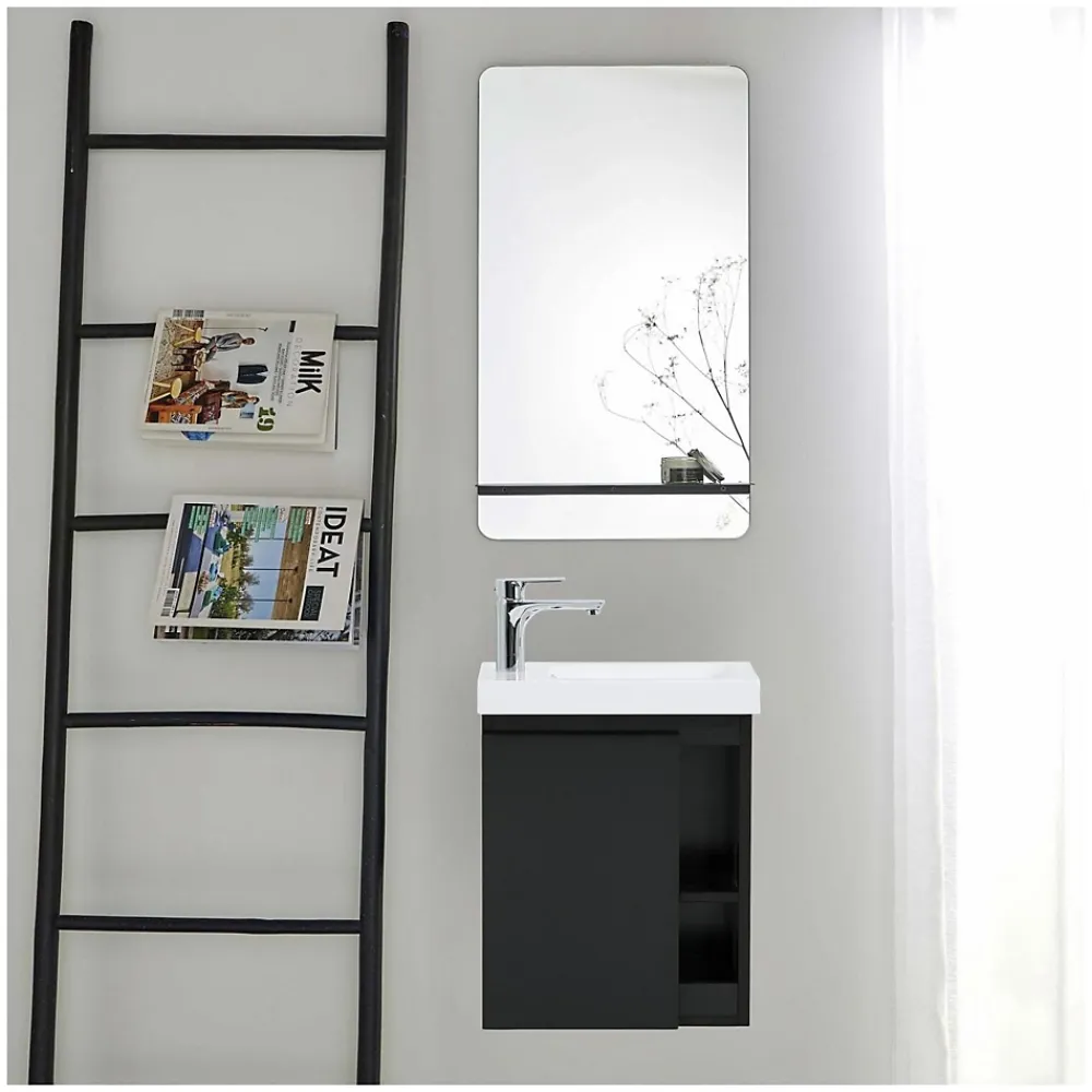 Lave-Mains|Mob-In Ensemble lave-mains HAMPTON avec rangement latéral et miroir tablette