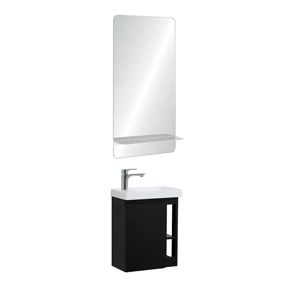 Lave-Mains|Mob-In Ensemble lave-mains HAMPTON avec rangement latéral et miroir tablette