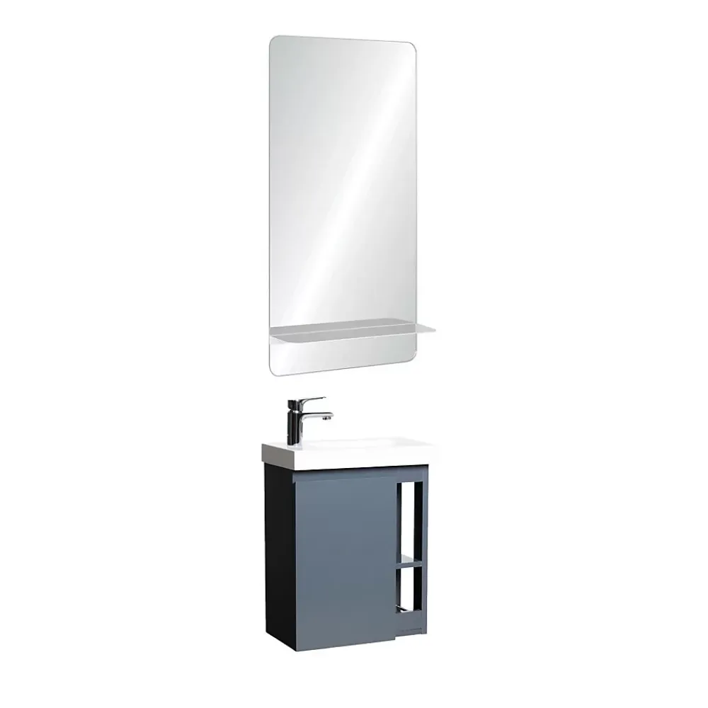 Lave-Mains|Mob-In Ensemble lave-mains HAMPTON avec rangement latéral et miroir tablette