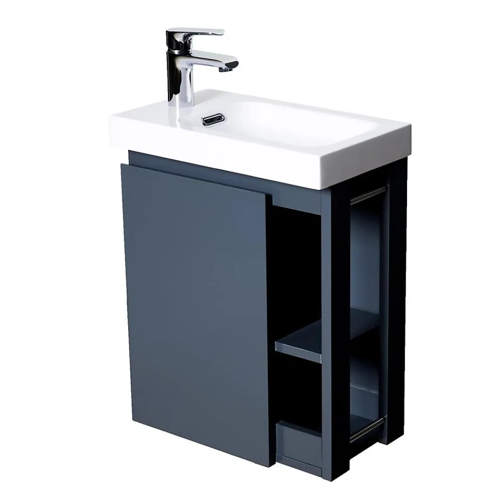 Lave-Mains|Mob-In Ensemble lave-mains HAMPTON avec rangement latéral et miroir tablette