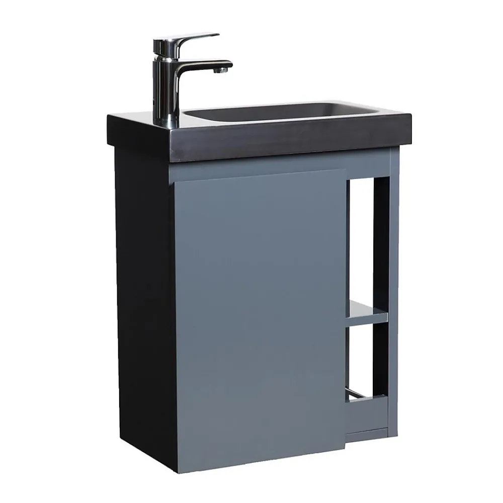 Lave-Mains|Mob-In Ensemble lave-mains HAMPTON avec rangement latéral et robinet noir