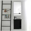 Mob-In Ensemble lave-mains HAMPTON avec robinet noir et miroir tablette