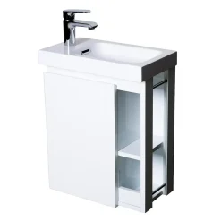 Lave-Mains|Mob-In Ensemble lave-mains HAMPTON avec robinet chromé et miroir