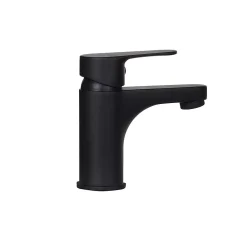 Mob-In Ensemble lave-mains suspendu NEVADA avec robinet noir et miroir ovale