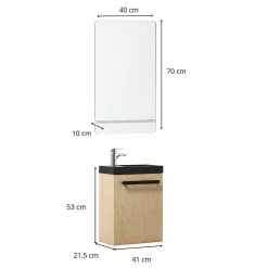 Mob-In Ensemble lave-mains suspendu NEVADA avec robinet et miroir