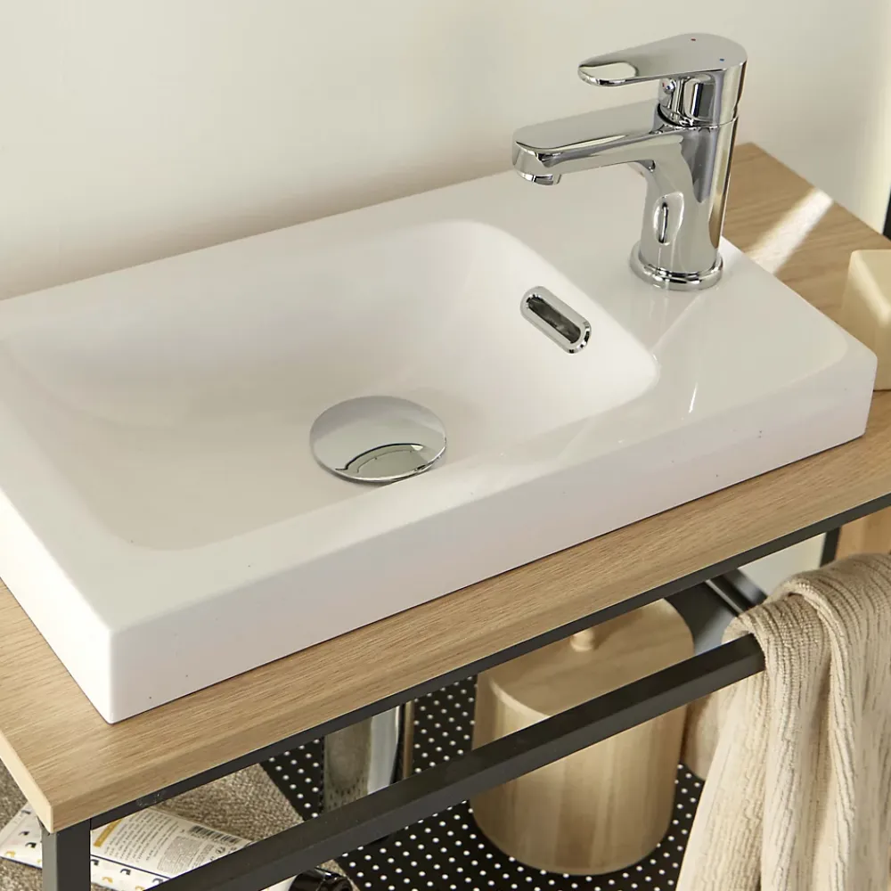 Lave-Mains|Mob-In Ensemble lave-mains WILO grande largeur avec robinet et miroir 60cm