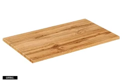 Otitec Ensemble meuble de salle de bain de 80 cm - avec plan - avec vasque - avec Miroir - LIVA OAK