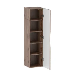 Petits-Meubles Ensemble meuble double vasque 140cm 2 niches et colonne Tao Bois