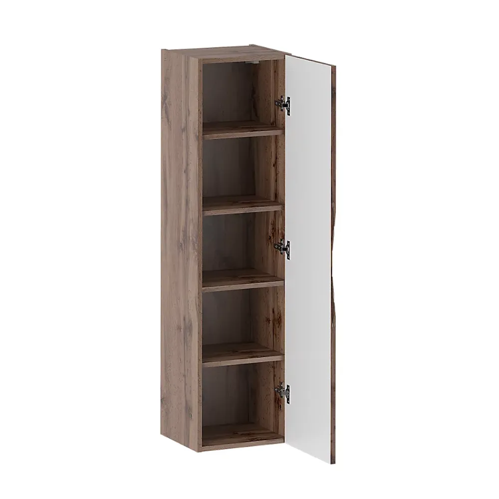 Petits-Meubles Ensemble meuble double vasque 140cm 2 niches et colonne Tao Bois