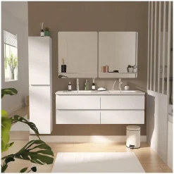 Mob-In Ensemble meuble double vasque SORRENTO 120cm avec plan céramique