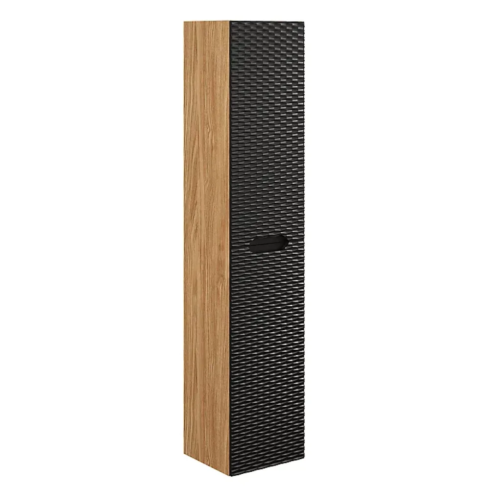 Ensemble Meuble De Salle De Bains|Petits-Meubles Ensemble meuble double vasque 120cm 4 tiroirs et colonne Elora Noir et bois Cloud