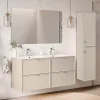 Ensemble Meuble De Salle De Bains|Petits-Meubles Ensemble meuble double vasque encastree 120cm et colonne Alba Cachemire