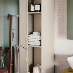 Ensemble Meuble De Salle De Bains|Petits-Meubles Ensemble meuble double vasque encastree 120cm et colonne Alba Cachemire
