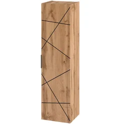 Petits-Meubles Ensemble meuble double vasque 140cm 2 niches et colonne Teren Bois