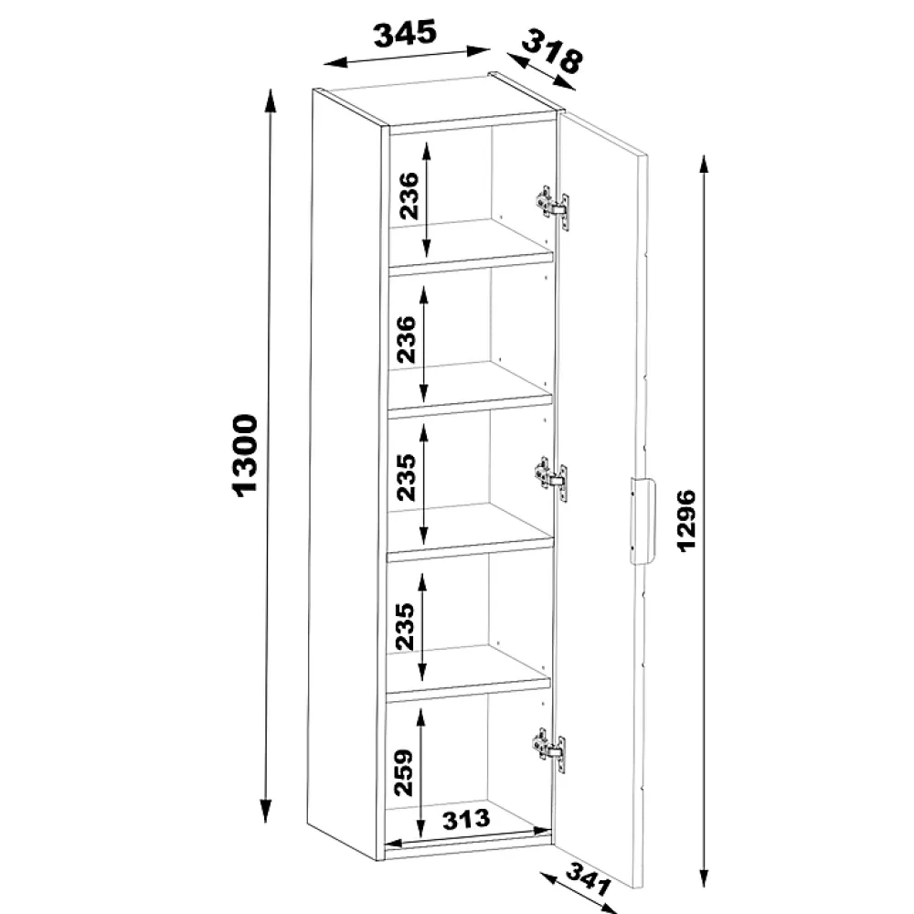 Petits-Meubles Ensemble meuble double vasque 140cm 2 niches et colonne Teren Bois