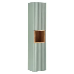 Petits-Meubles Ensemble meuble double vasque 140cm 4 tiroirs et colonne Jade Vert et Bois