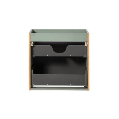 Petits-Meubles Ensemble meuble double vasque 140cm 4 tiroirs et colonne Jade Vert et Bois