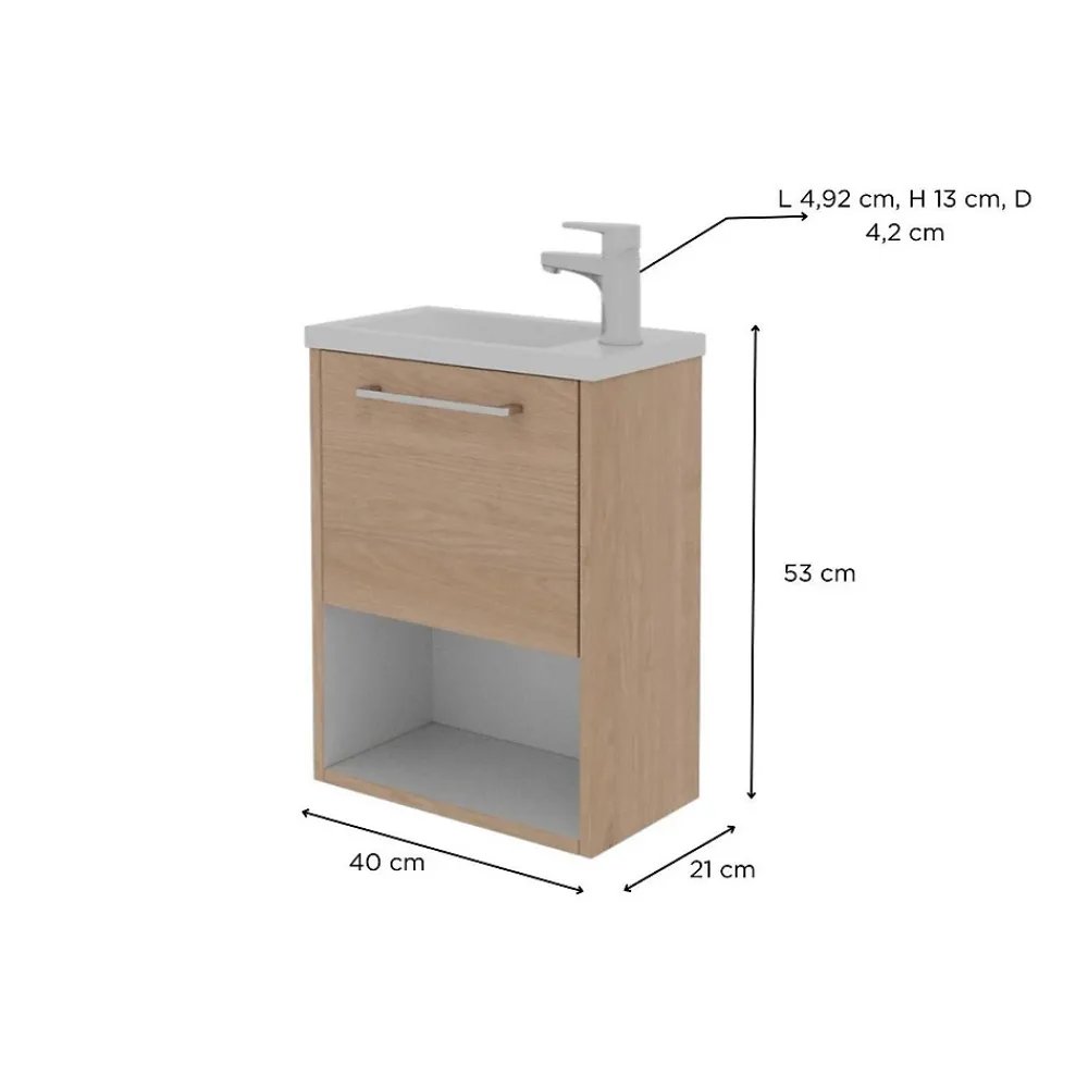 Mob-In Ensemble meuble lave-mains NIKA + robinet