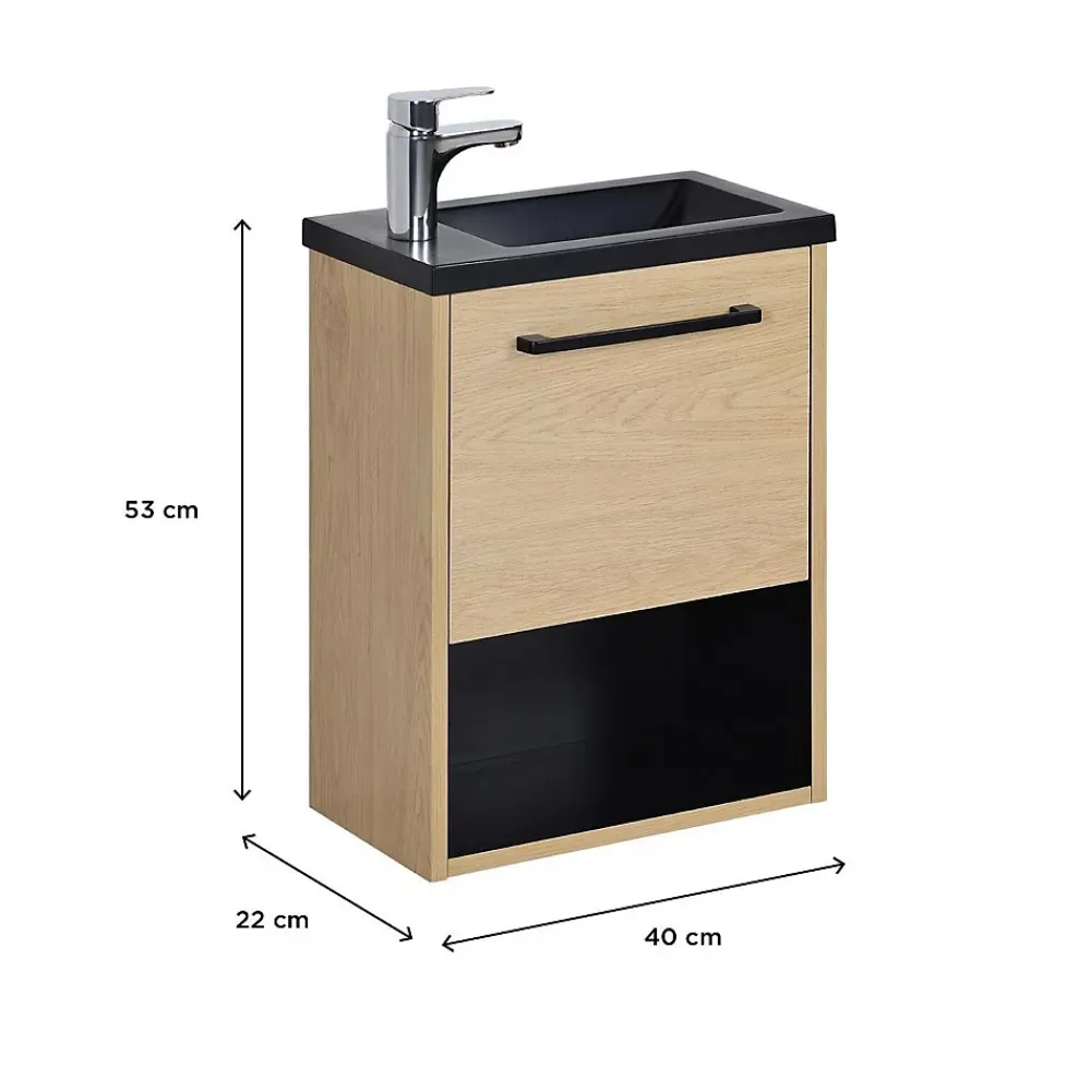 Mob-In Ensemble meuble lave-mains NIKA + robinet