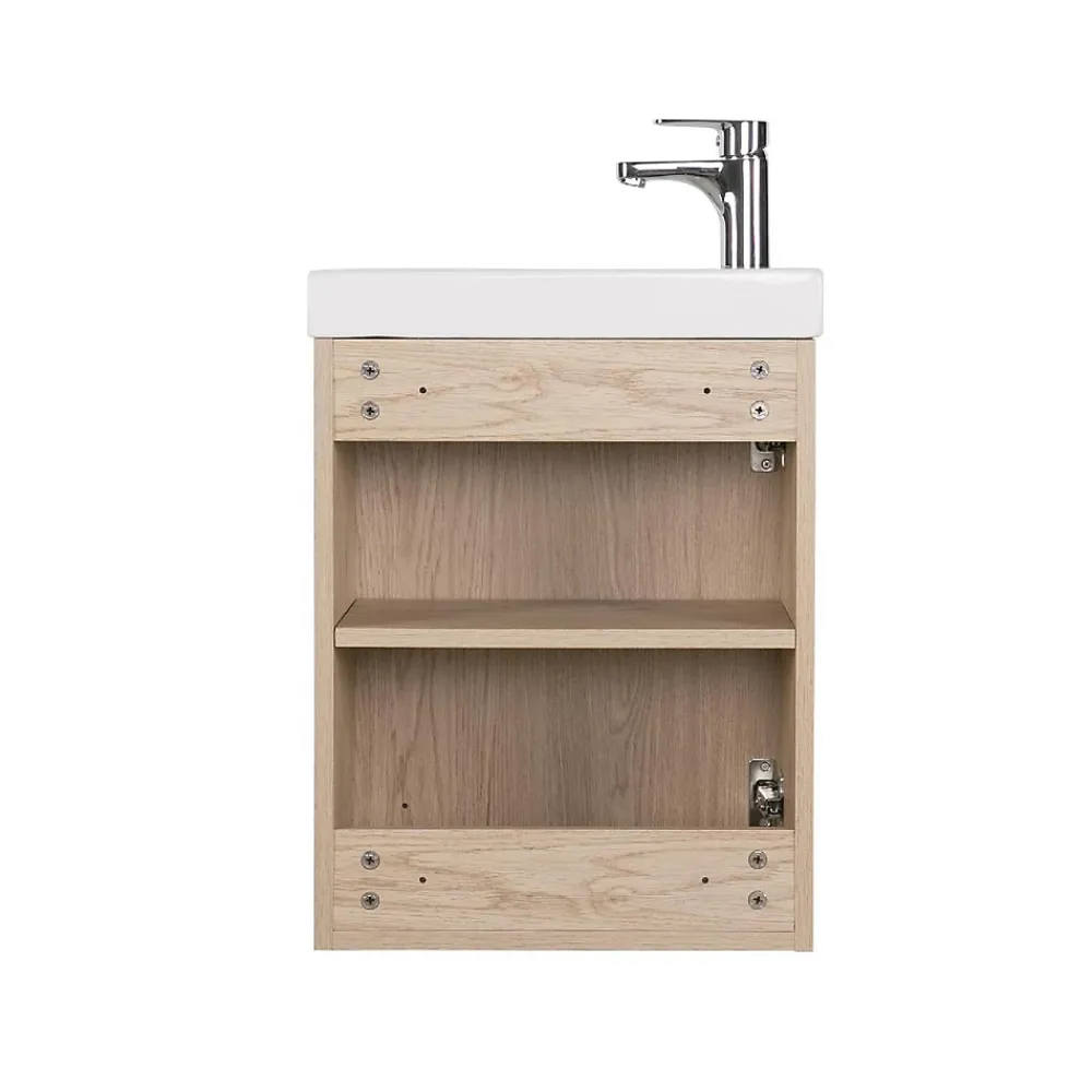 Mob-In Ensemble meuble lave-mains décor chêne FRAME + robinet