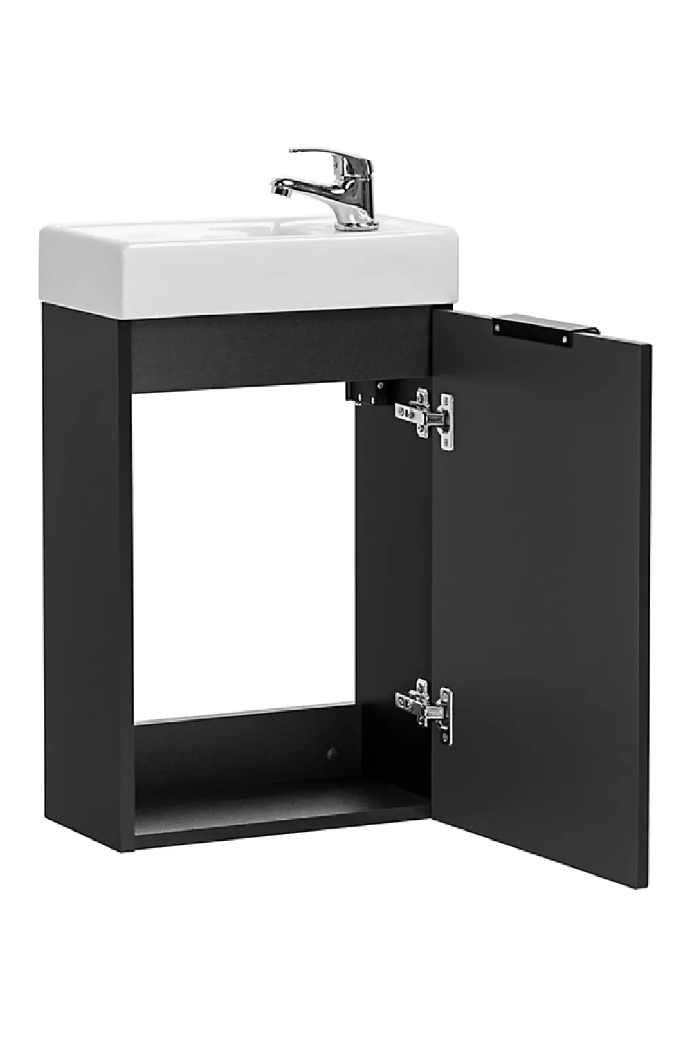Lave-Mains|Furnidea Ensemble meuble lave-mains suspendu ADEL noir avec le lavabo FIKA 40 cm