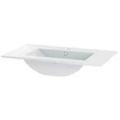 Petits-Meubles Ensemble meuble simple vasque encastree 80cm et colonne Teren Bois